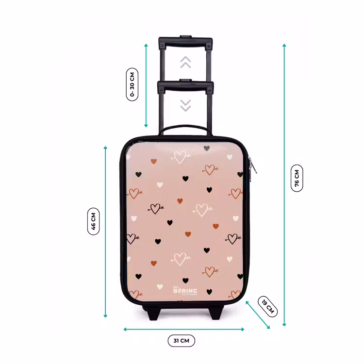 Children's suitcase - Hearts with arrows in black, white and pink — 3