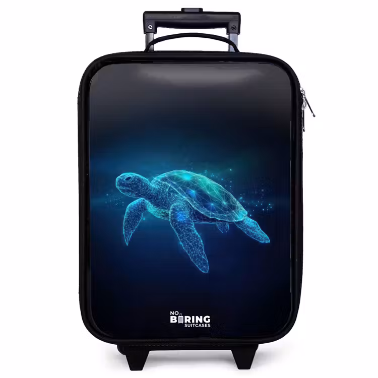 Children's suitcase - Luminous turtle in digital ocean — 1