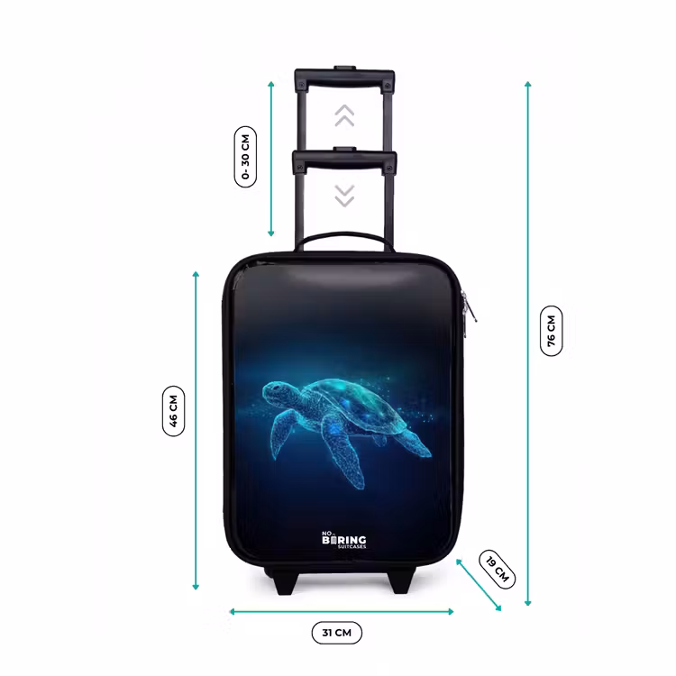 Children's suitcase - Luminous turtle in digital ocean — 3