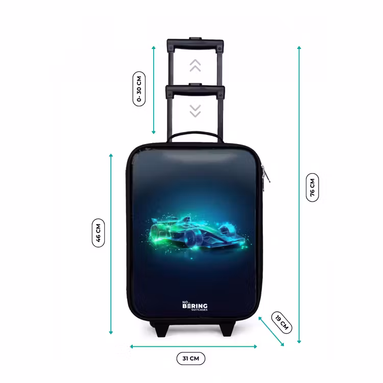 Children's suitcase - Neon racing car in digital style — 3