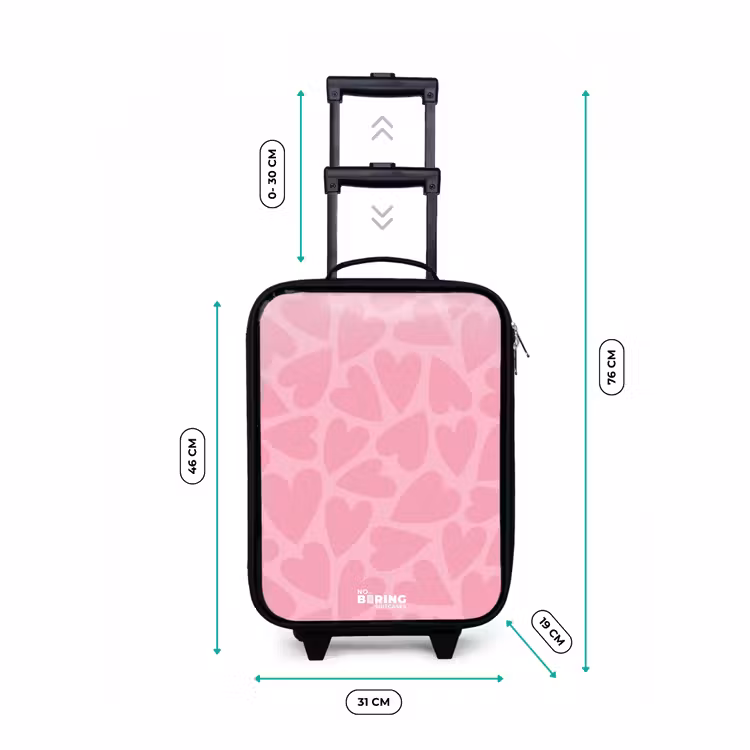Children's suitcase - Pink hearts pattern — 3