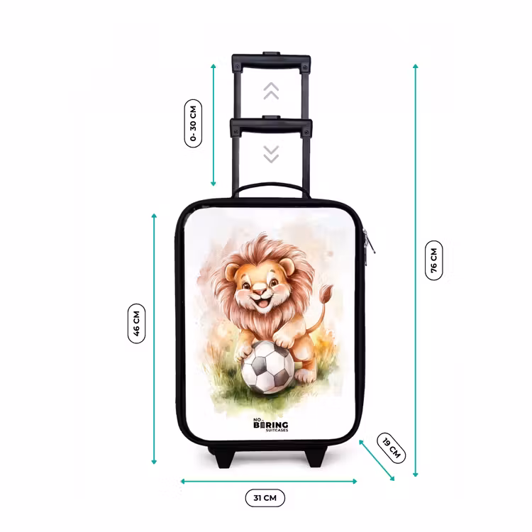 Children's suitcase - Playful lion with soccer on lawn — 3