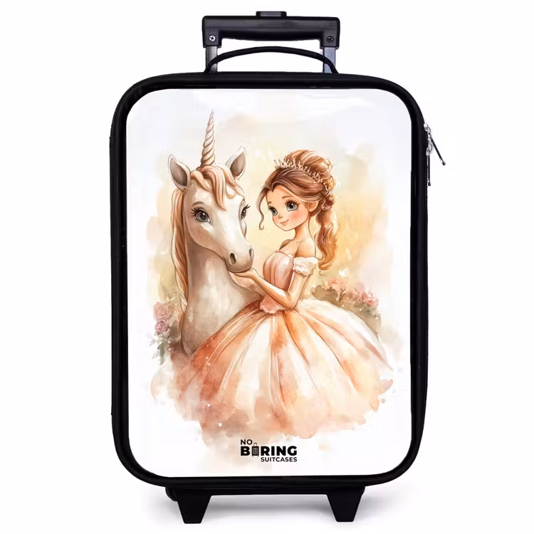 Children's suitcase - Princess in dress with white unicorn — 1