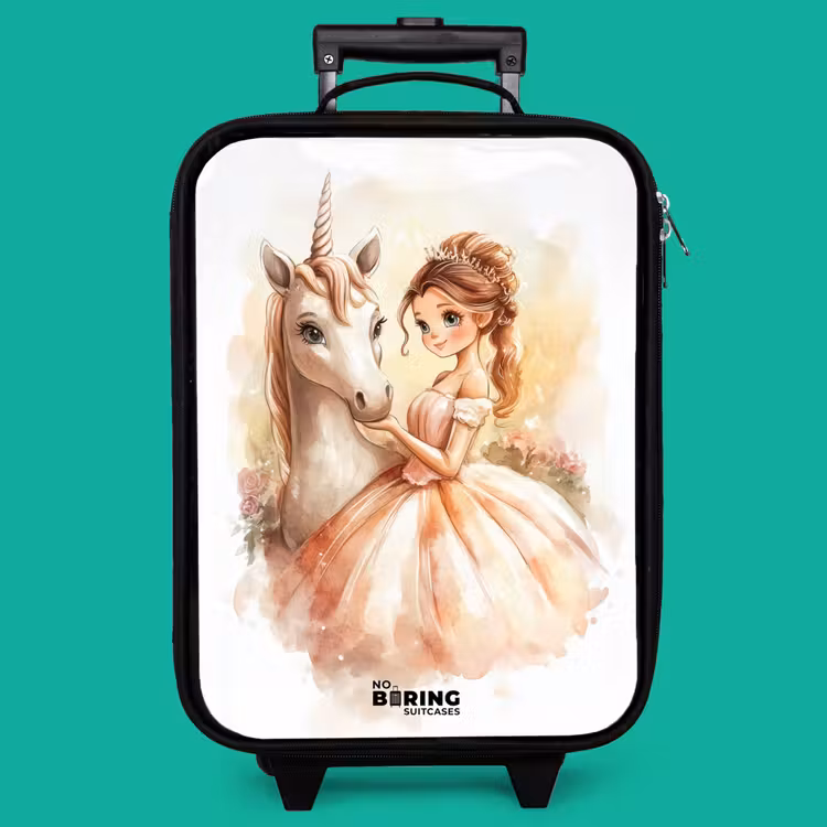 Children's suitcase - Princess in dress with white unicorn — 4