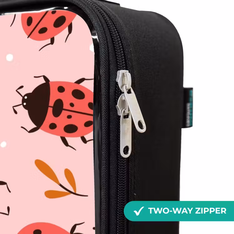 Children's suitcase - Red ladybugs on pink background — 6
