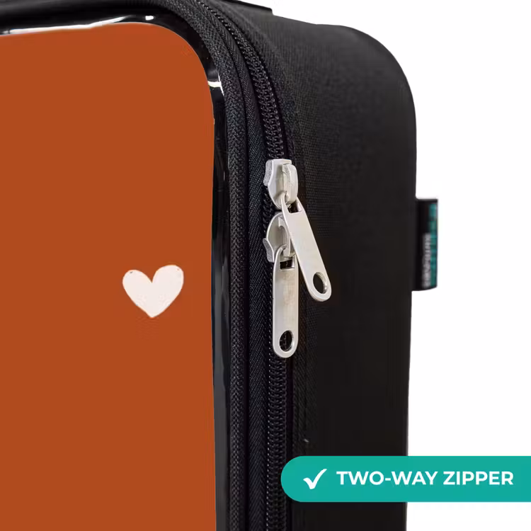 Children's suitcase - White heart pattern on orange brown background — 6