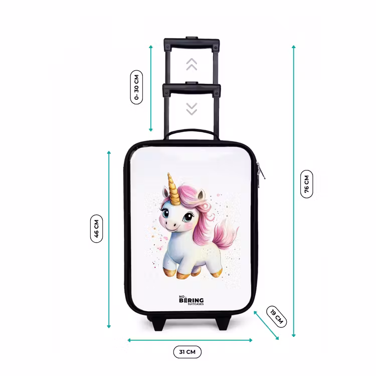 Children's suitcase - White unicorn with pink mane — 3