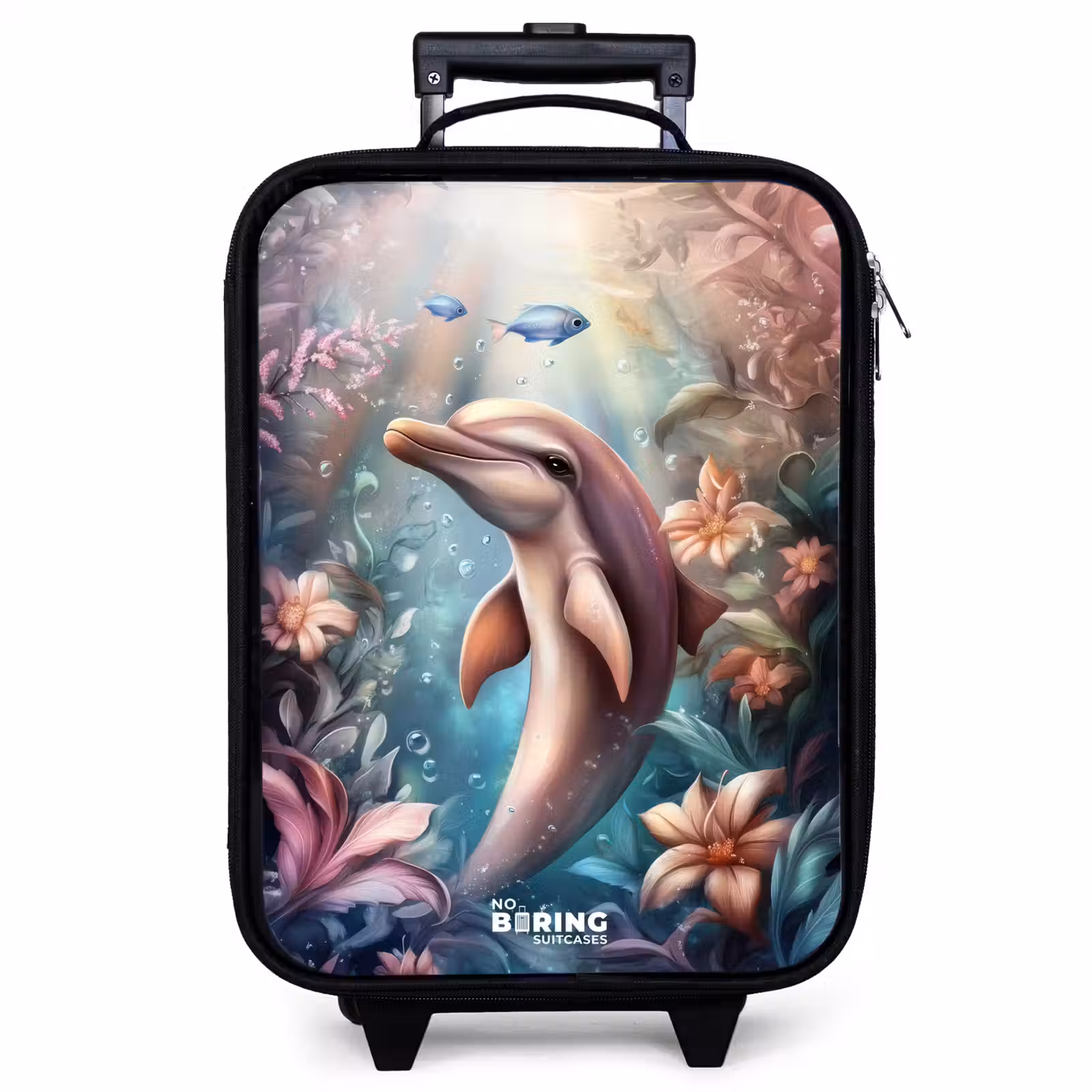 Children's suitcase - Dolphin and fish in underwater flower world — 1