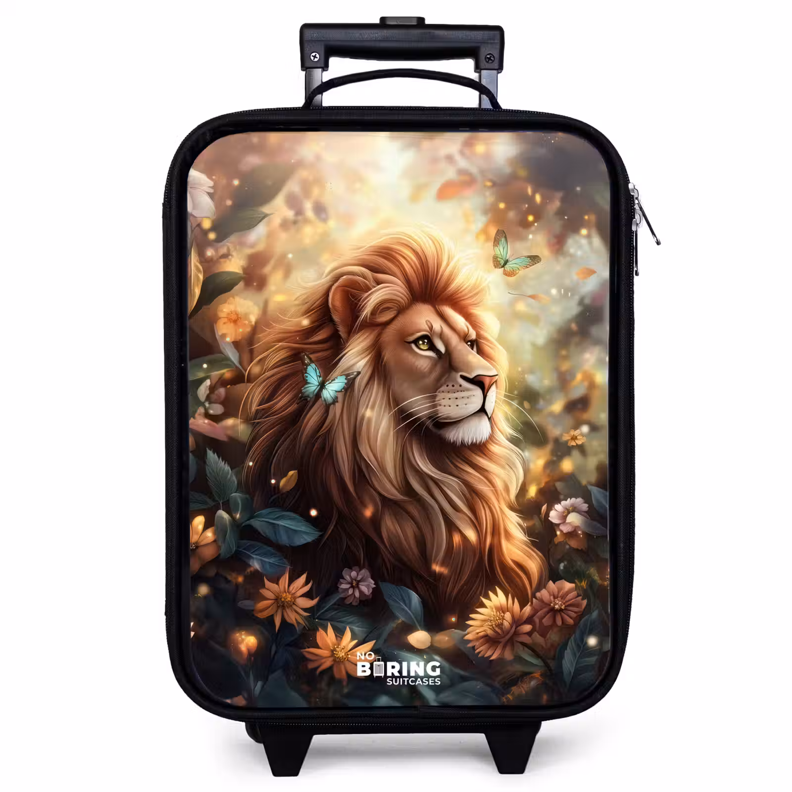 Children's suitcase - Lion with butterflies in flowery jungle — 1