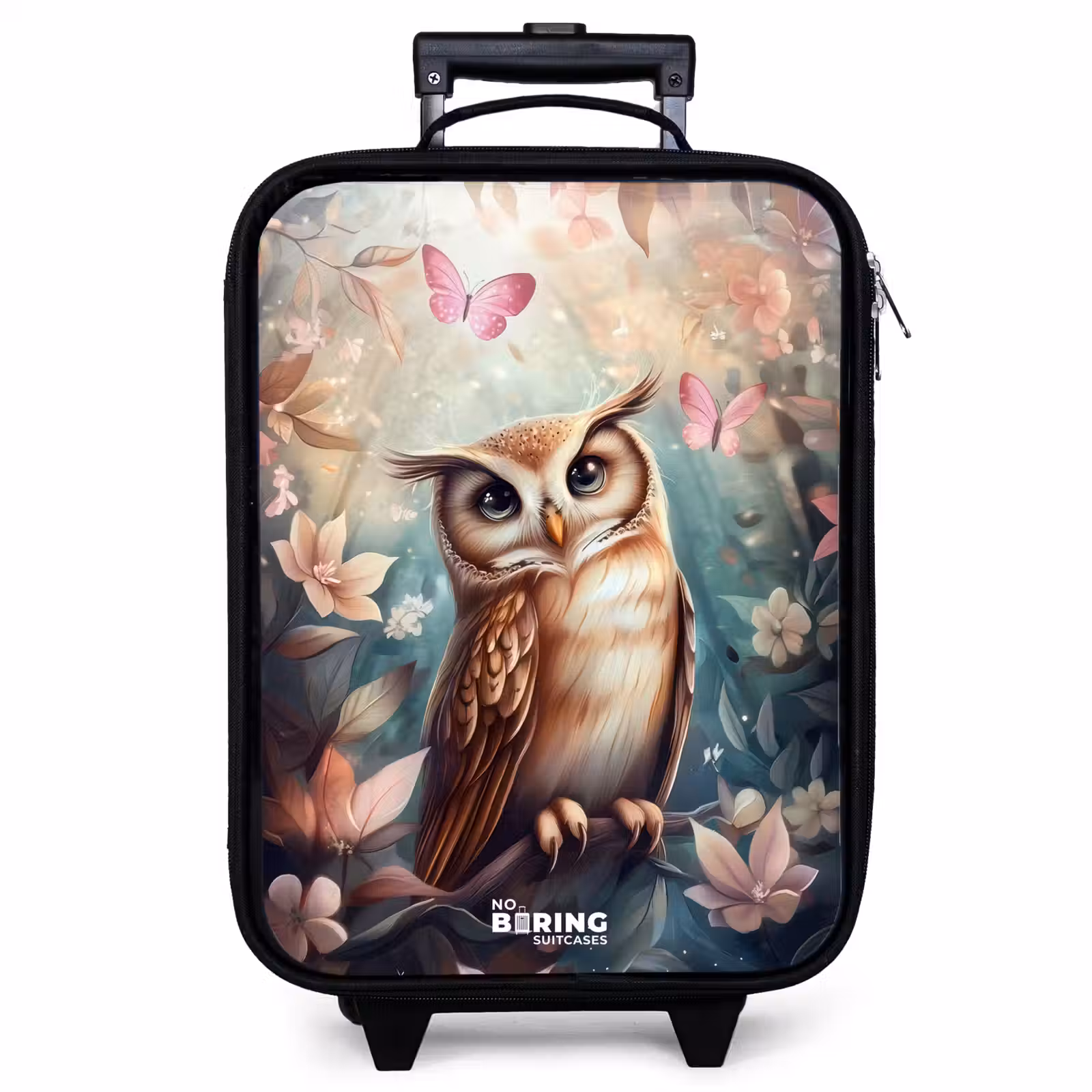 Children's suitcase - Owl with butterflies in mystical forest — 1
