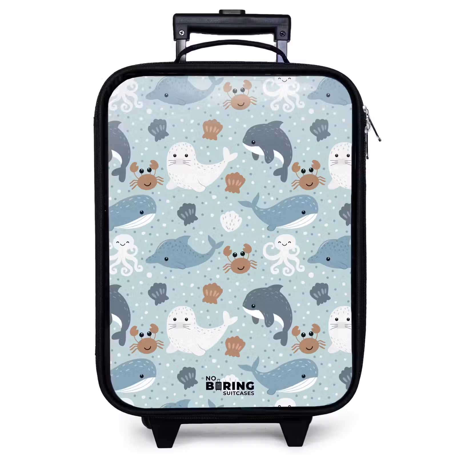 Children's suitcase - Sea animal pattern with dolphins, seals and crabs — 1