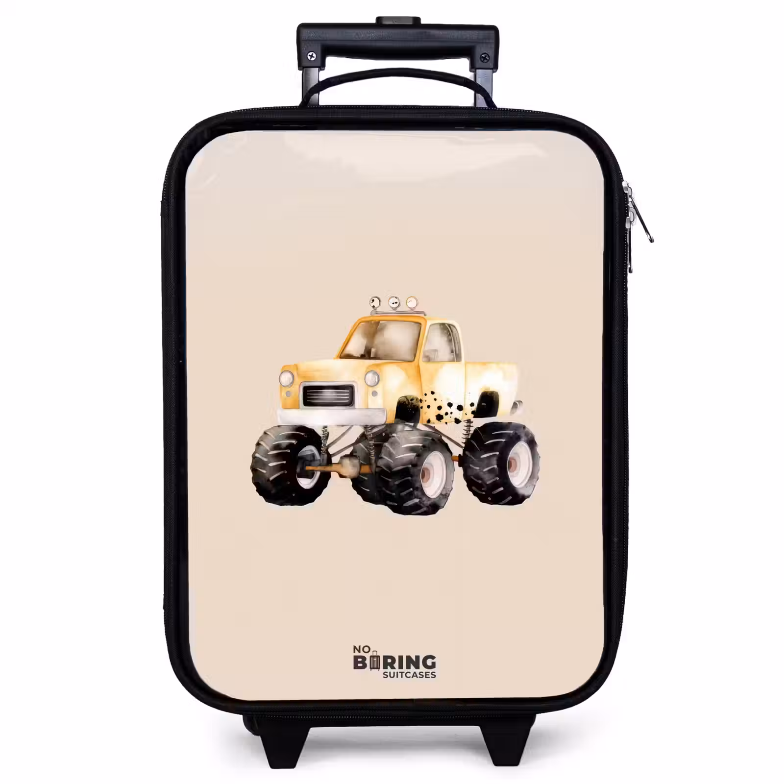 Children's suitcase - Yellow monster truck on a beige background — 1