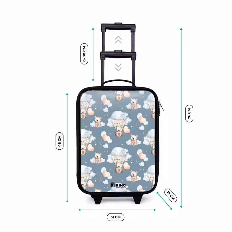 Children's suitcase - Bears in hot air balloons among clouds and balloons — 3