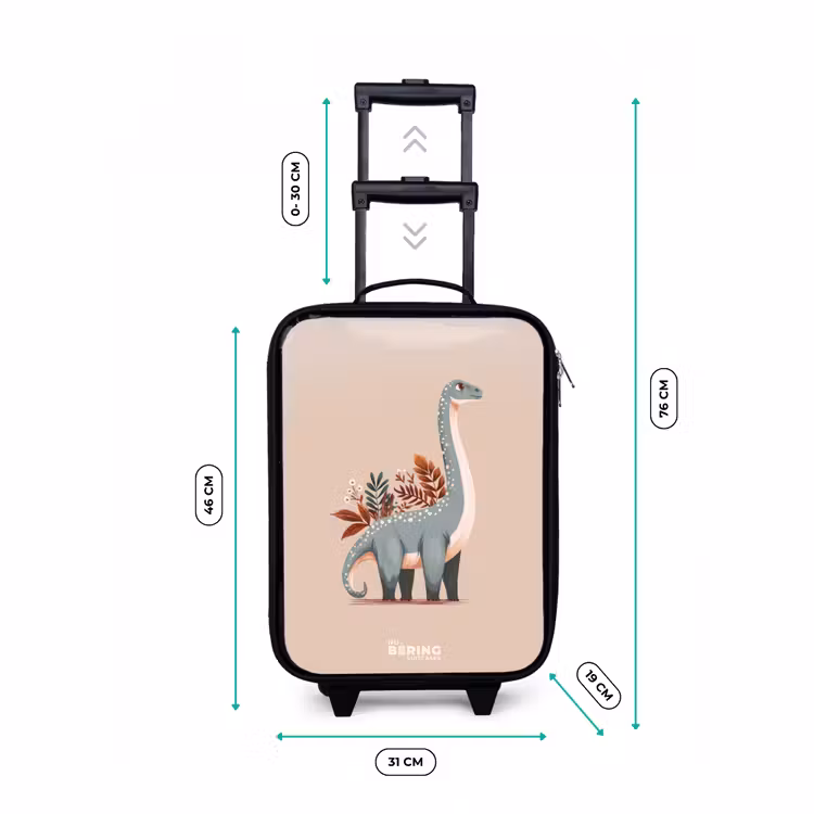 Children's suitcase - Blue dinosaur on a beige background — 3