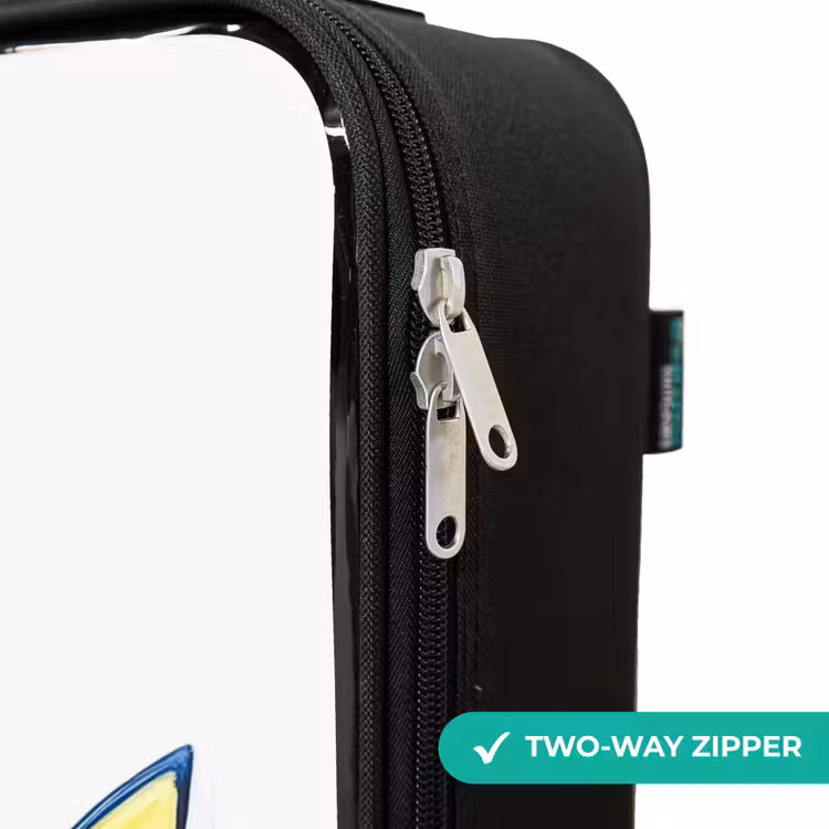 Children's suitcase - Blue fish with yellow fins and happy look — 6