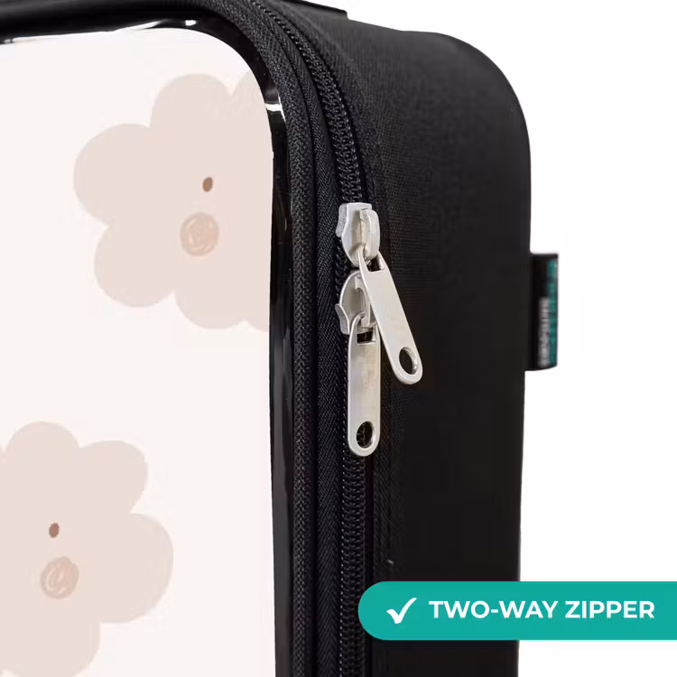 Children's suitcase - Cheerful clouds with faces on cream background — 6