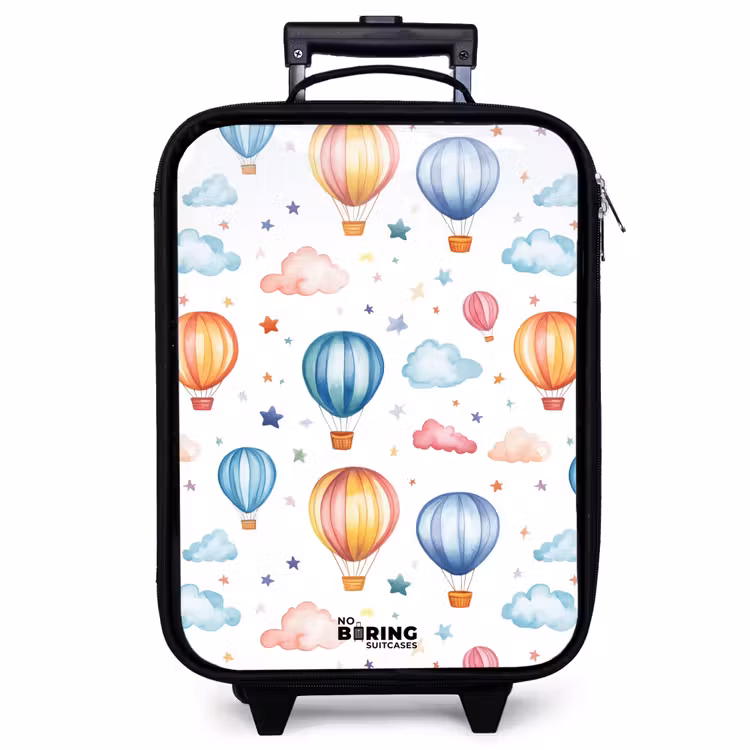 Children's suitcase - Colored hot air balloons with stars and clouds — 1