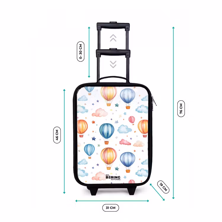 Children's suitcase - Colored hot air balloons with stars and clouds — 3