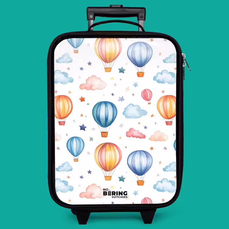 Children's suitcase - Colored hot air balloons with stars and clouds — 4