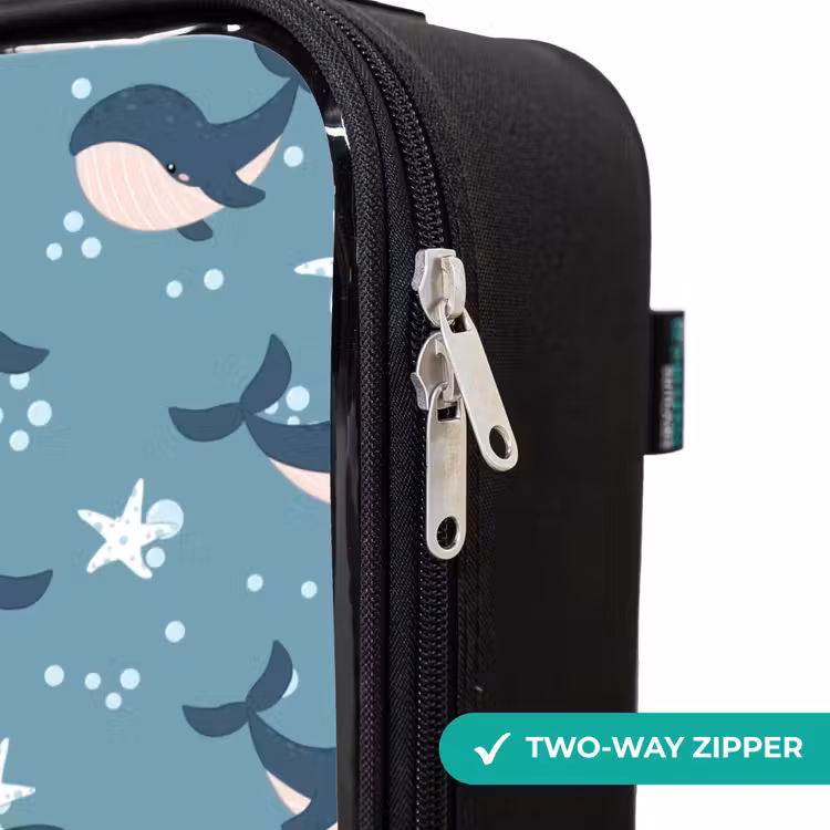 Children's suitcase - Dark blue whale pattern with starfish — 6
