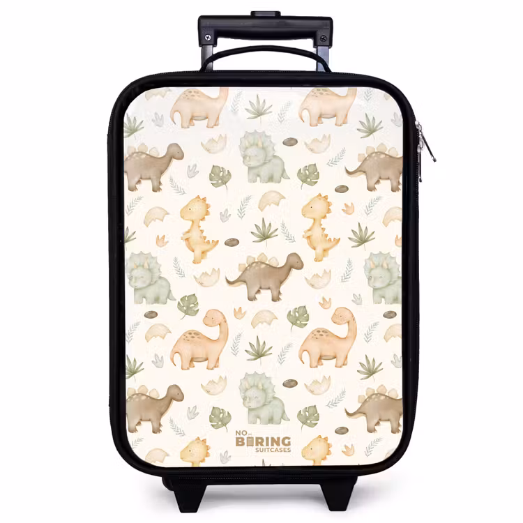 Children's suitcase - Dino pattern in pastel colors — 1
