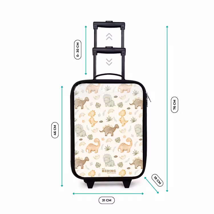 Children's suitcase - Dino pattern in pastel colors — 3