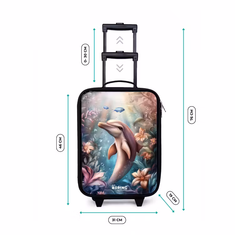 Children's suitcase - Dolphin and fish in underwater flower world — 3