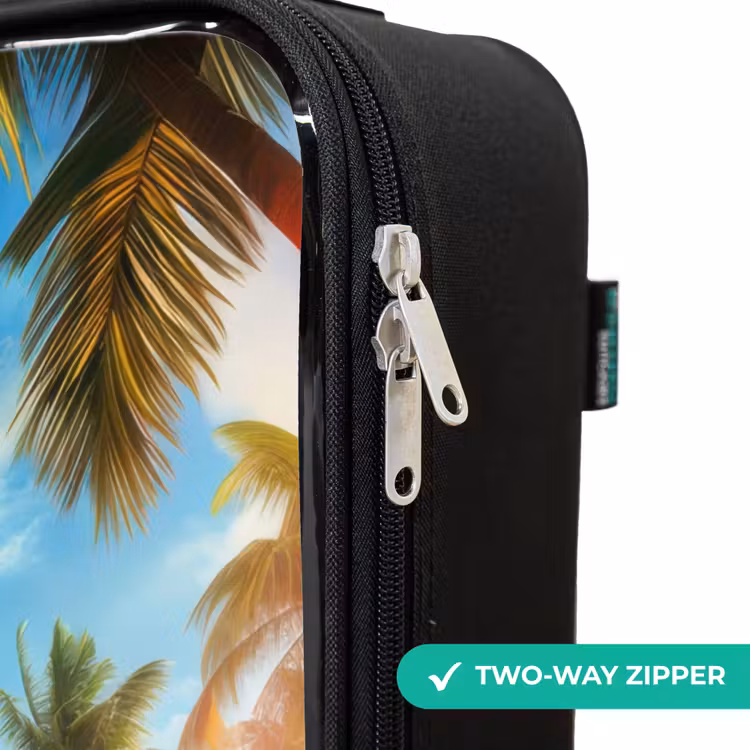 Children's suitcase - Flamingo and turtle on tropical beach — 6