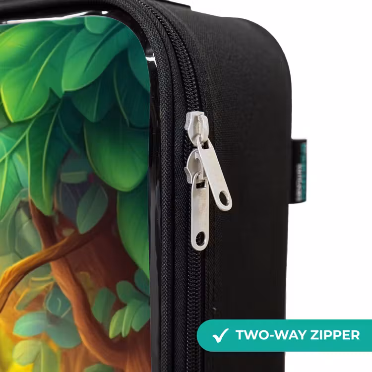 Children's suitcase - Giraffe, elephant and monkey in the forest — 6