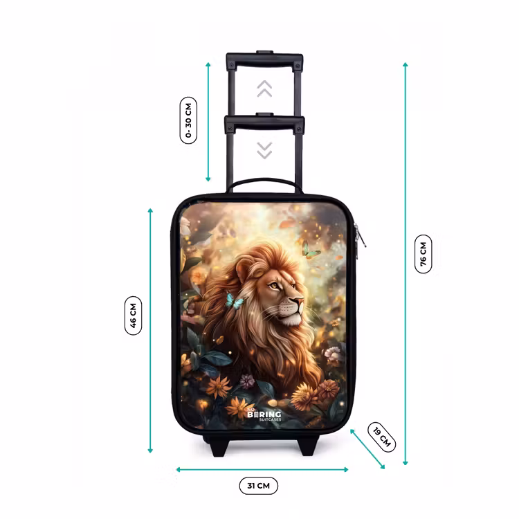 Children's suitcase - Lion with butterflies in flowery jungle — 3