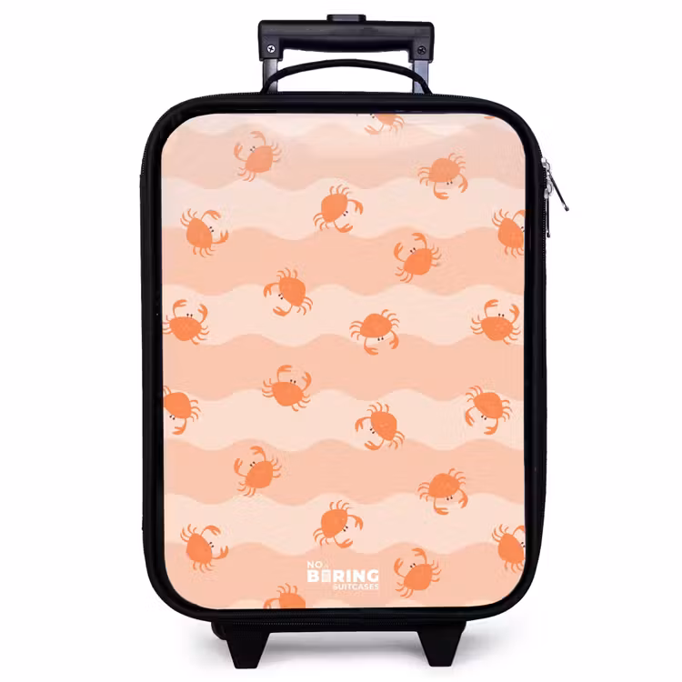 Children's suitcase - Orange crabs on wavy background — 1