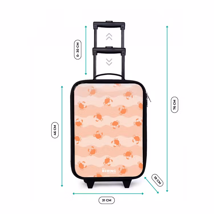 Children's suitcase - Orange crabs on wavy background — 3