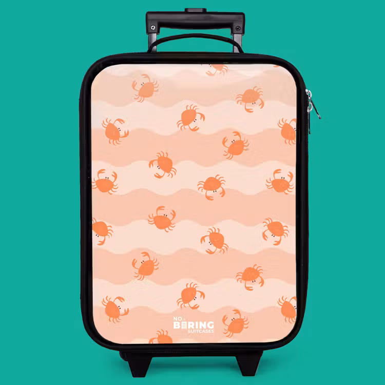 Children's suitcase - Orange crabs on wavy background — 4