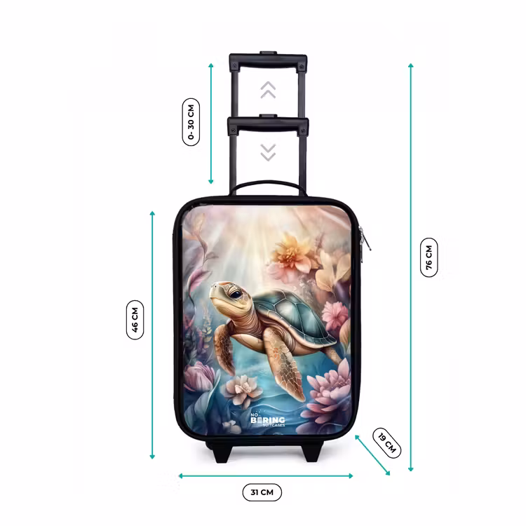 Children's suitcase - Sea turtle among flowers underwater — 3