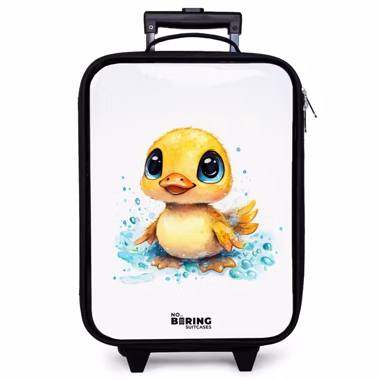 Children's suitcase - Sweet duckling with blue eyes and water splashes — 1