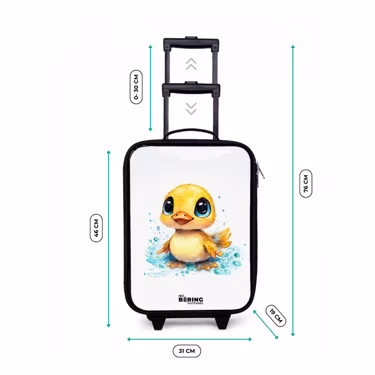 Children's suitcase - Sweet duckling with blue eyes and water splashes — 3