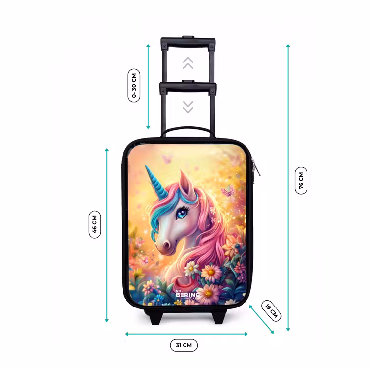 Children's suitcase - Unicorn with colorful flowers — 3