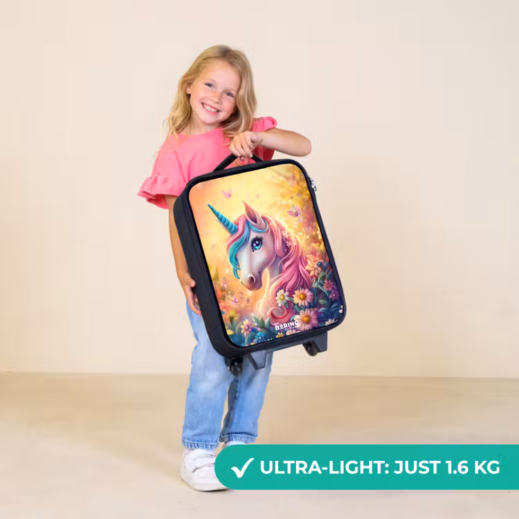 Children's suitcase - Unicorn with colorful flowers — 5