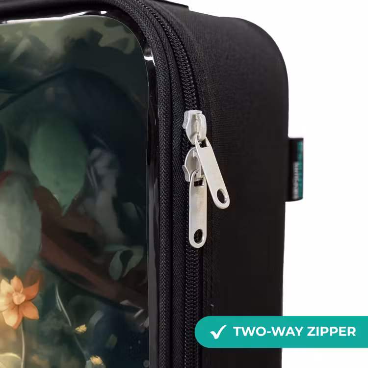 Children's suitcase - Young giraffe among flowers in sunny forest — 6