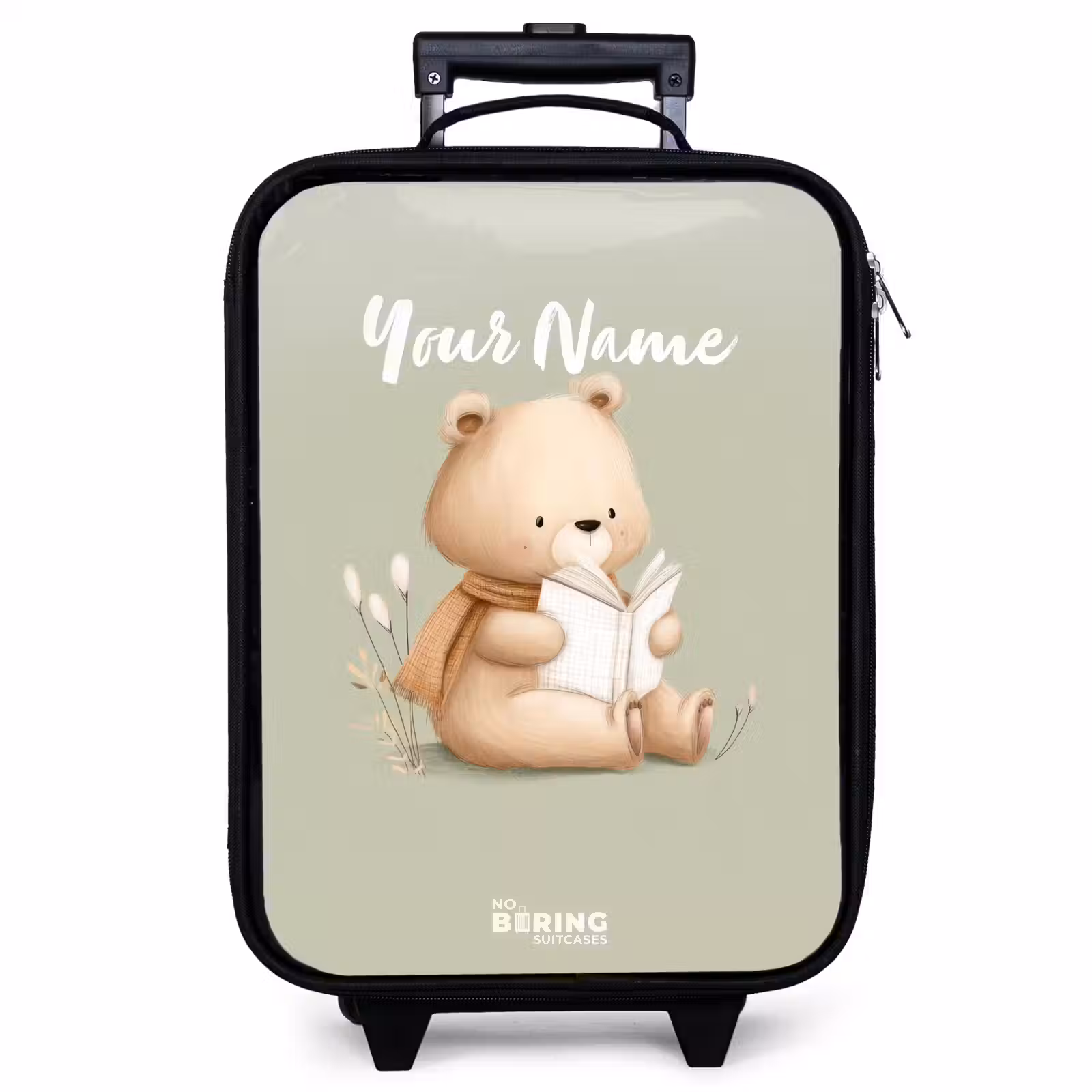 Children's suitcase - A brown bear with a book - Green — 1