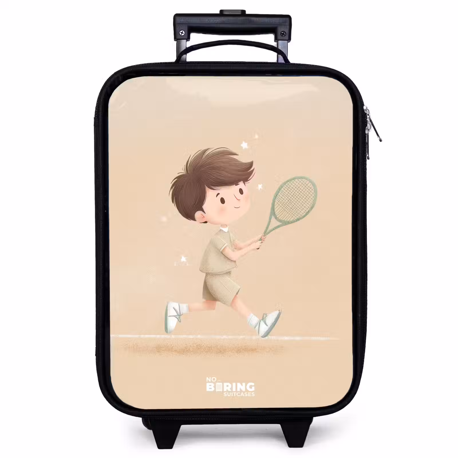 Children's suitcase - Boy plays tennis on sand-colored background — 1