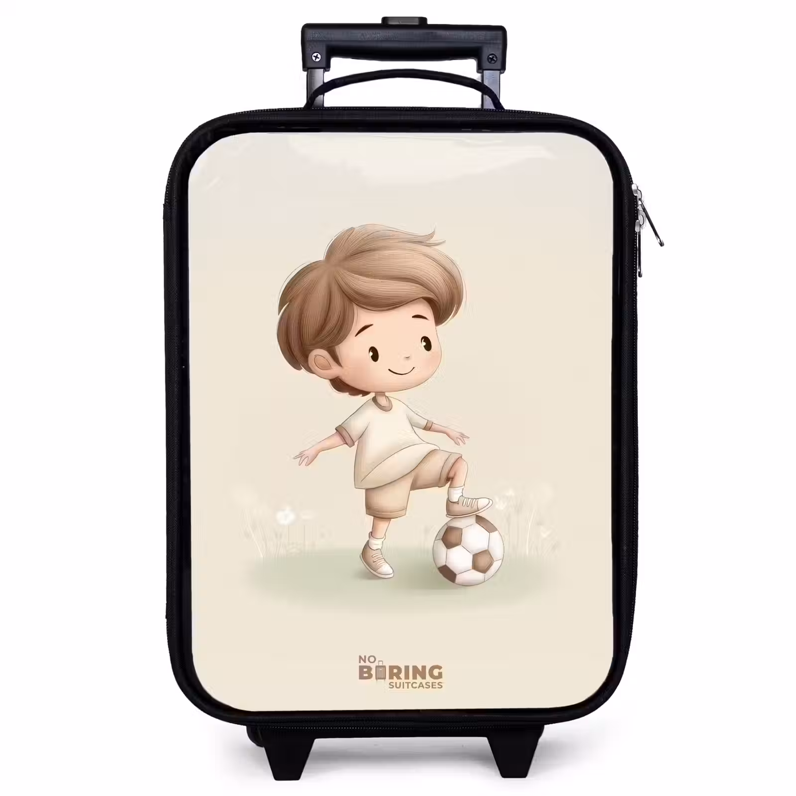 Children's suitcase - Boy with a soccer ball in brown shades — 1