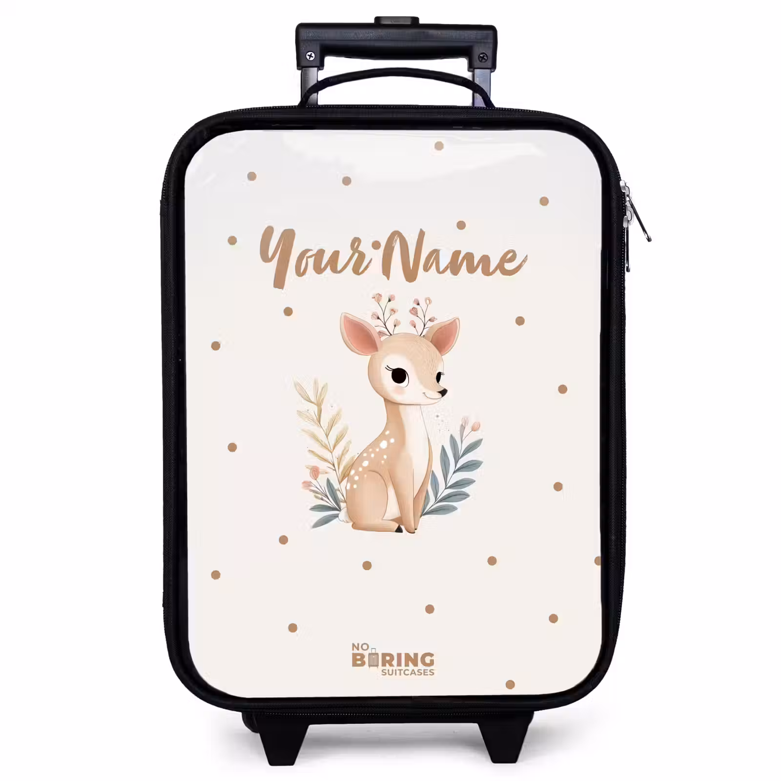 Children's suitcase - Deer with plants in a field of dots — 1