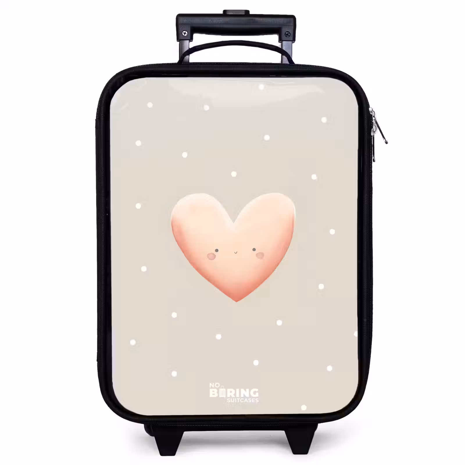 Children's suitcase - Pink heart surrounded by beige dots — 1