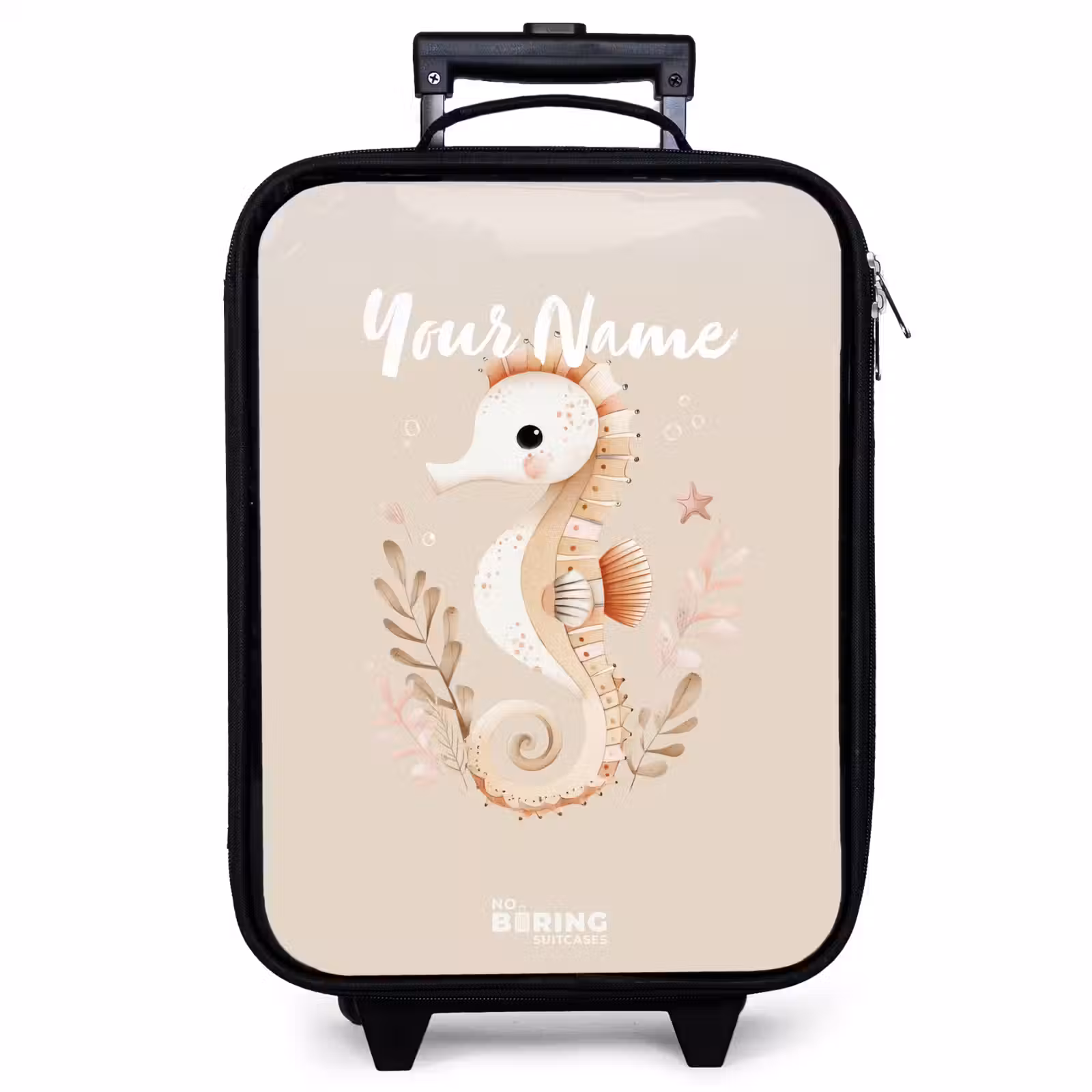 Children's suitcase - Pink seahorse among sea plants — 1