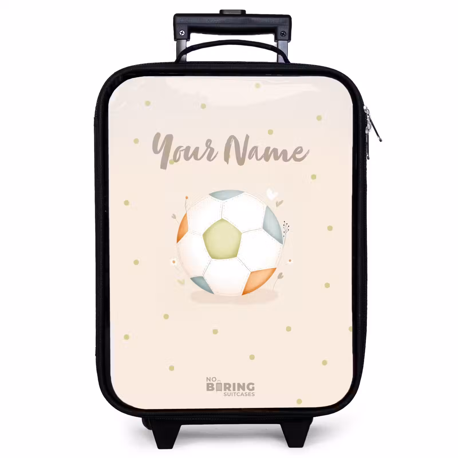Children's suitcase - Soccer in beige pastel colors — 1