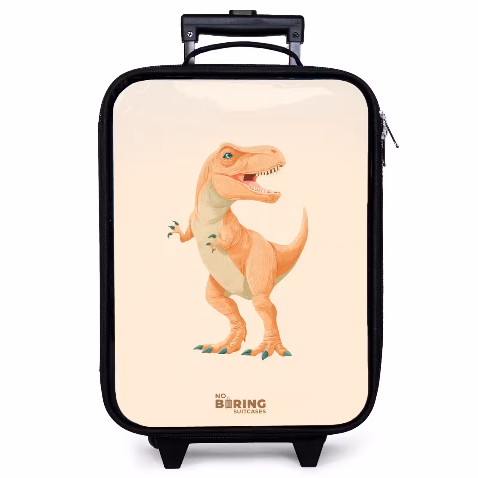 Children's suitcase - T-rex dino in orange colors — 1