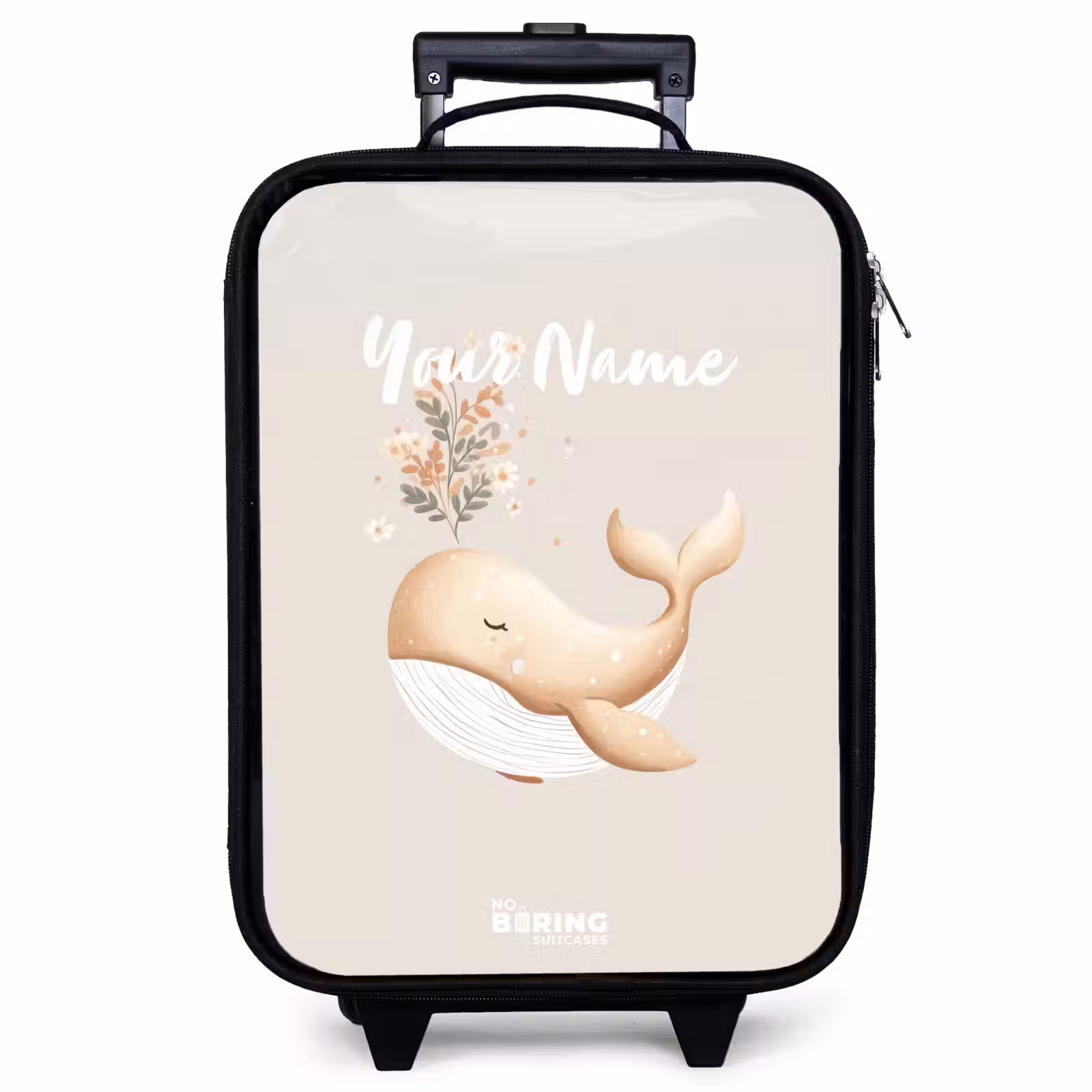 Children's suitcase - Whale in pastel beige colors — 1