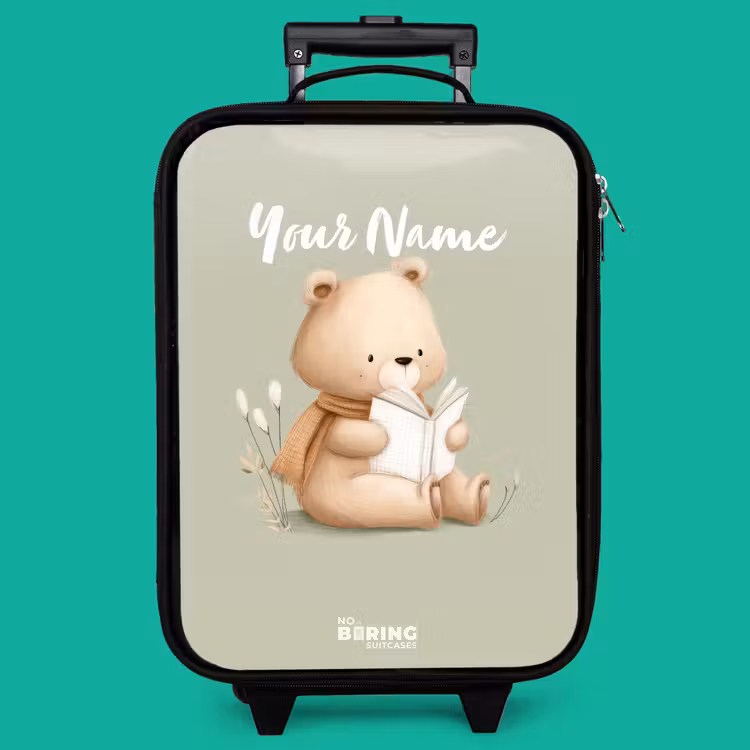 Children's suitcase - A brown bear with a book - Green — 4