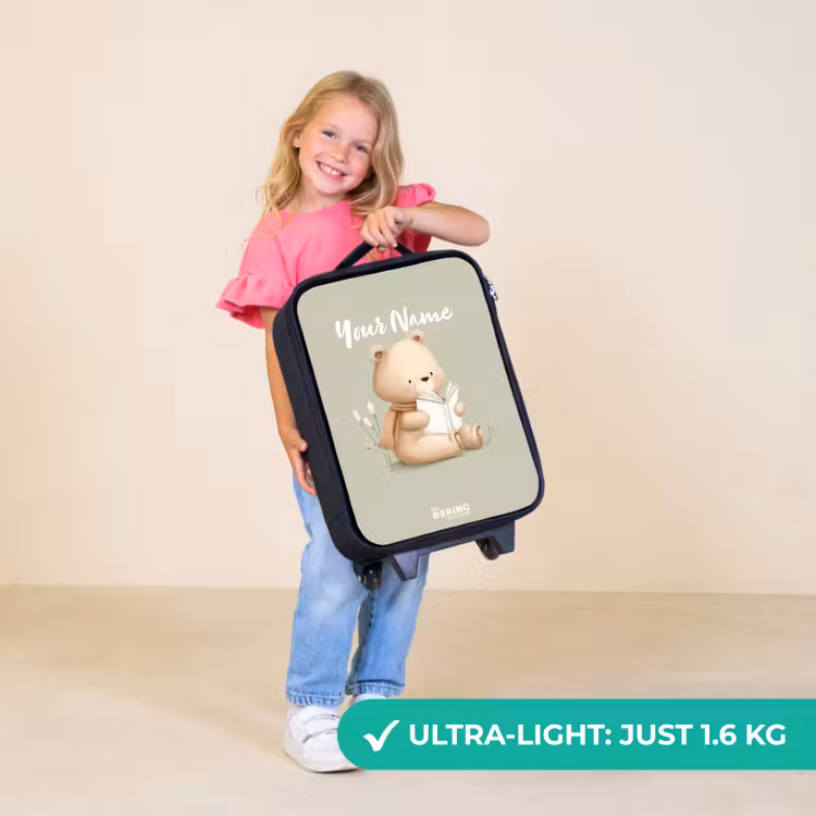 Children's suitcase - A brown bear with a book - Green — 5